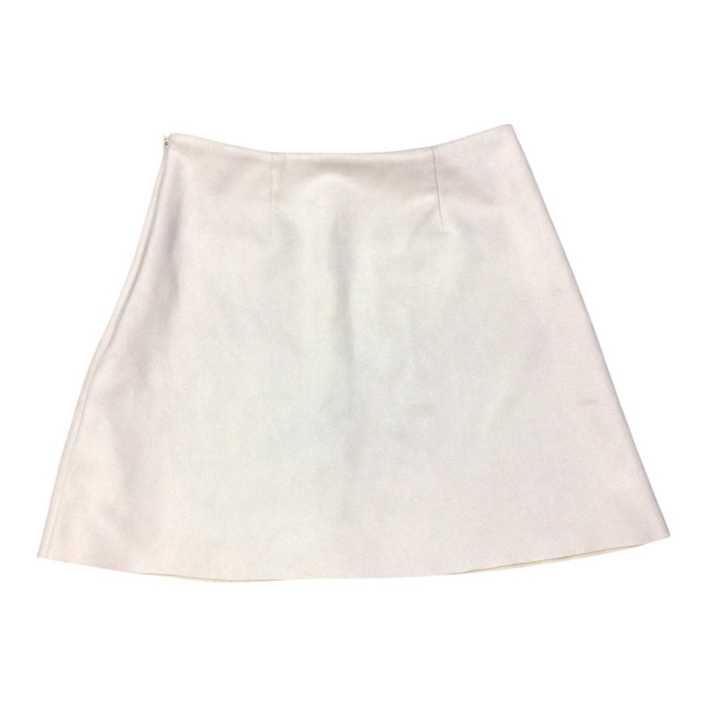 Zara Cream A-Line Mini Skirt Faux Suede Size Small Preppy Datenight Party